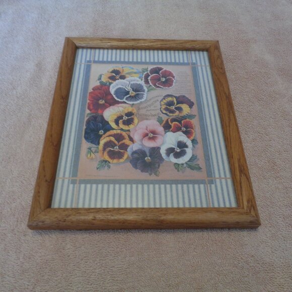 VINTAGE RETRO SWEET PANSIES PICTURE - Picture 1 of 3